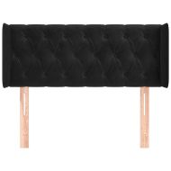 Горна табла за легло, черна, 93x16x78/88 см, кадифе