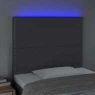 LED горна табла за легло, тъмносива, 100x5x118/128 см, плат