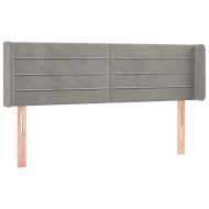 LED горна табла за легло, светлосива, 147x16x78/88 см, кадифе