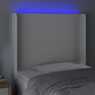 LED горна табла за легло, бяла, 103x16x118/128 см