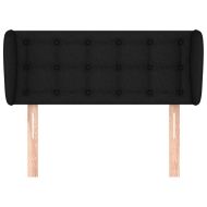 Горна табла за легло с уши, черна, 103x23x78/88 см, плат