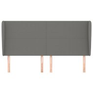 Горна табла за легло с уши, тъмносива, 163x23x118/128 см, плат