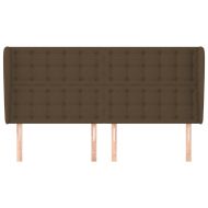 Горна табла за легло с уши, тъмнокафява,203x23x118/128 см, плат