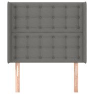 Горна табла за легло с уши, тъмносива, 83x16x118/128 см, плат