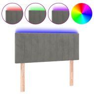 LED горна табла за легло, светлосива, 80x5x78/88 см, кадифе