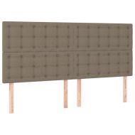 LED горна табла за легло, таупе, 180x5x118/128 см, плат