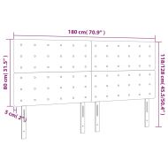 LED горна табла за легло, таупе, 180x5x118/128 см, плат