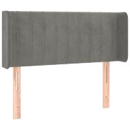 LED горна табла за легло, светлосива, 103x16x78/88 см, кадифе