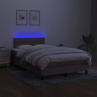 Боксспринг легло с матрак и LED, таупе, 120x200 см, плат