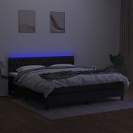 Боксспринг легло с матрак и LED, черно, 160x200 см, плат