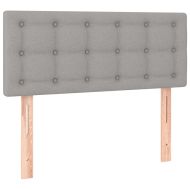 Боксспринг легло с матрак и LED, светлосиво, 100x200 см, плат