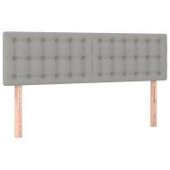 Боксспринг легло с матрак и LED, светлосиво, 140x190 см, плат