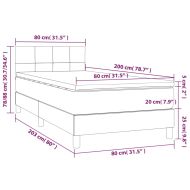 Боксспринг легло с матрак и LED, черно, 80x200 см, плат