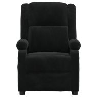 Реклайнер стол, черен, кадифе