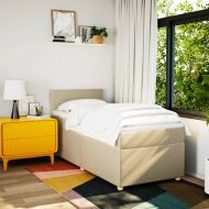 Боксспринг легло с матрак, кремава, 90x190 см, плат