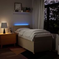 Боксспринг легло с матрак, кремава, 90x190 см, плат