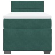 Боксспринг легло с матрак, тъмнозелена, 90x190 см, кадифе