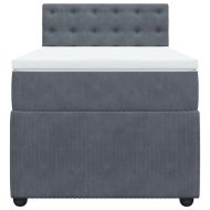 Боксспринг легло с матрак, тъмносиво, 90x200 см, кадифе