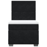 Боксспринг легло с матрак, черно, 100x200 см, кадифе