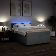 Боксспринг легло с матрак, светлосиво, 140x190 см плат