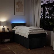 Боксспринг легло с матрак, черно, 90x200 см, плат