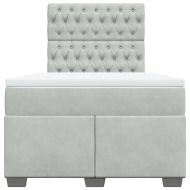 Боксспринг легло с матрак, светлосива, 120x190 см, кадифе