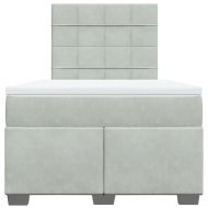 Боксспринг легло с матрак, светлосива, 120x190 см, кадифе