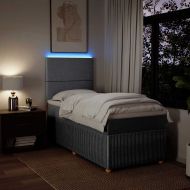 Боксспринг легло с матрак, светлосиво, 90x200 см, плат