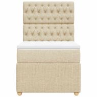 Боксспринг легло с матрак, кремаво, 100x200 см, плат