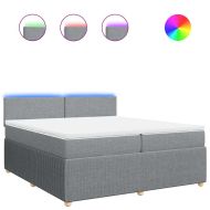 Боксспринг легло с матрак, светлосиво, 200x200 см, плат