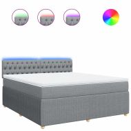 Боксспринг легло с матрак, светлосиво, 180x200 см, плат