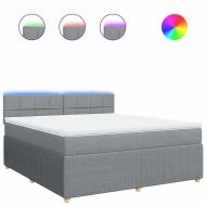 Боксспринг легло с матрак, светлосиво, 180x200 см, плат