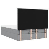 Османска легло с матрак и LED, светлосиво, 140x200 см, плат