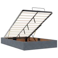 Османска легло с матрак и LED, тъмносиво, 120x200 см, кадифе