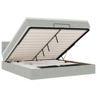 Османска легло с матрак и LED, светлосиво, 180x200 см, кадифе