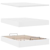 Османска легло с матрак&LED, бяло, 140x200 см, изкуствена кожа