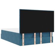Османска легло с матраци и LED, тъмносиньо, 140x200 см, кадифе