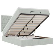 Османска легло с матраци и LED, светлосиво, 140x200 см, кадифе