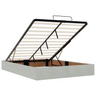 Османска легло с матраци и LED, светлосиво, 140x200 см, кадифе