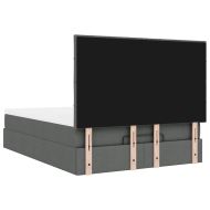 Османска легло с матрак и LED, тъмносиво, 140x190 см, плат