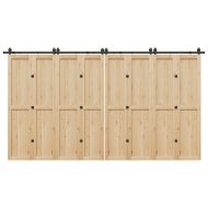 Комплект механизъм за плъзгаща врата, 400 см, стомана, черен