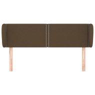 Горна табла за легло с уши, тъмнокафява, 147x23x78/88 см, плат