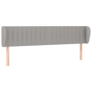 Горна табла за легло с уши, светлосива, 163x23x78/88 см, плат