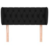 Горна табла за легло с уши, черна, 103x23x78/88 см, плат