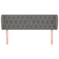 Горна табла за легло с уши, тъмносива, 163x23x78/88 см, плат