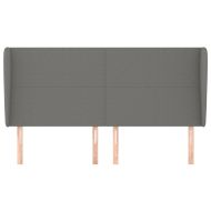 Горна табла за легло с уши, тъмносива, 203x23x118/128 см, плат