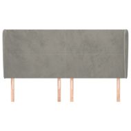 Горна табла за легло с уши, светлосива,183x23x118/128 см,кадифе