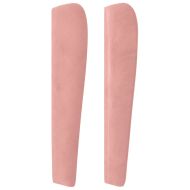 Горна табла за легло с уши, розова, 183x23x118/128 см, кадифе