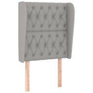 Горна табла за легло с уши, светлосива, 83x23x118/128 см, плат