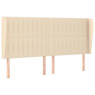 Горна табла за легло с уши, кремава, 183x23x118/128 см, плат